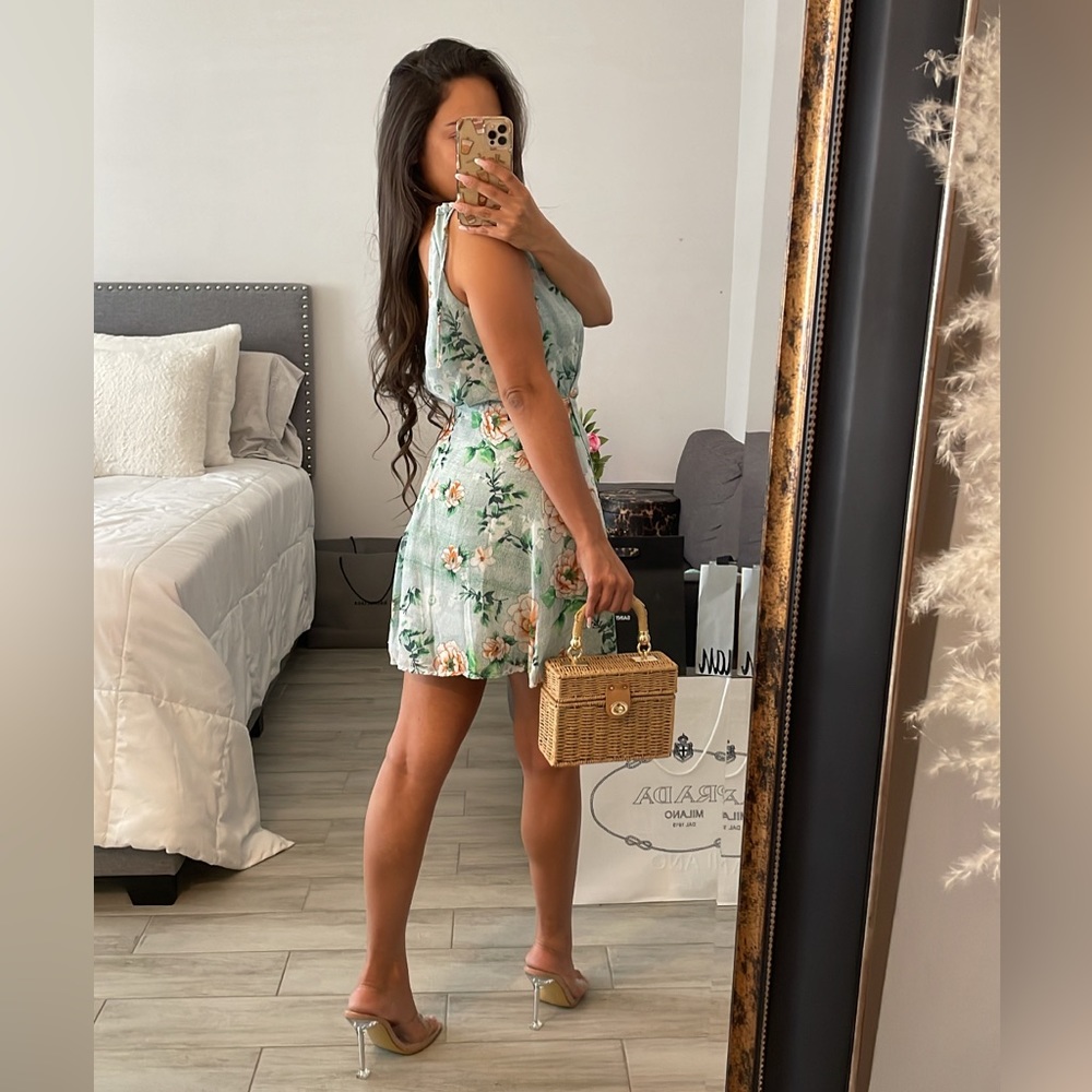 Lulu's Floral Green Mini Dress